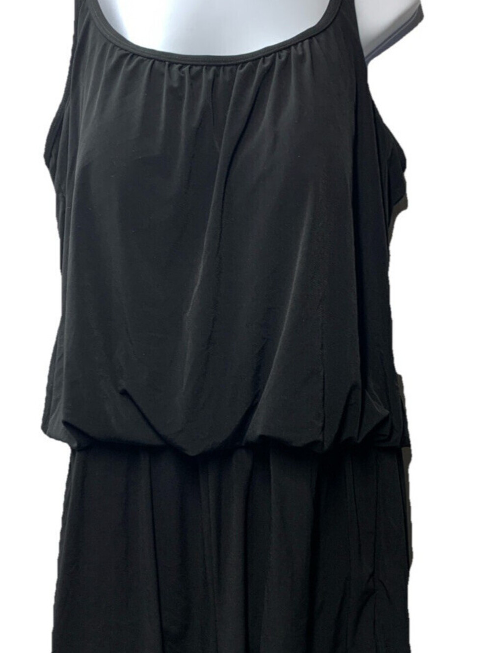 Maxine Of Hollywood MW9MD45 Swim Romper One Piece Swimsuit 20W Black Swimwear
